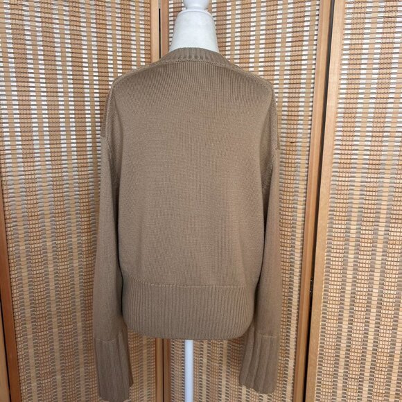 Tan Ellie Tahari merino wool button up cardigan - Picture 2 of 4